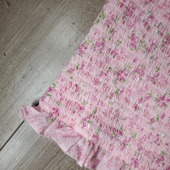 Expand-A-Band Binder Strapless Floral Pink Smocked Bandeau Women's Size XL EUC - Picture 6 of 16